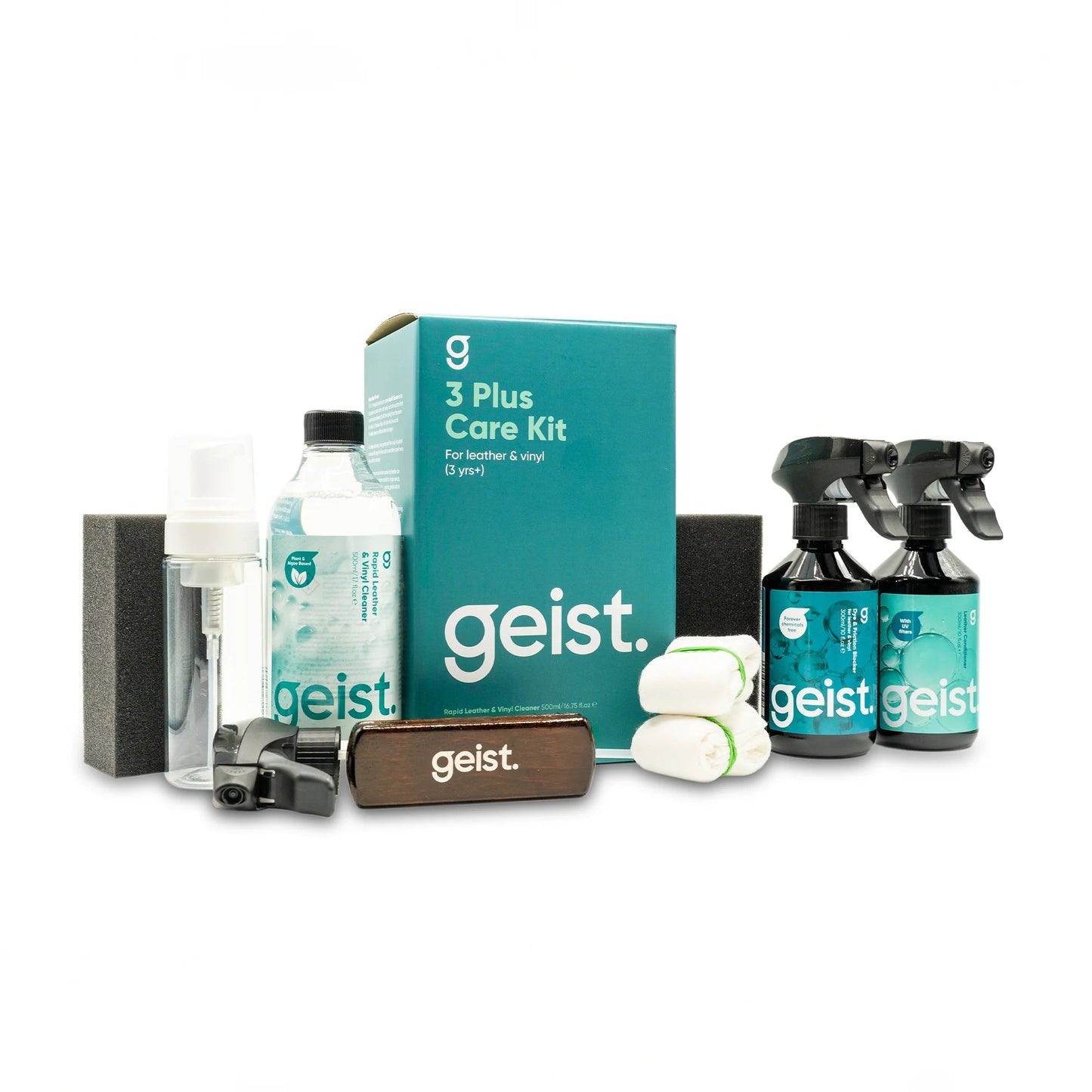 Geist 3 Plus Care Kit for Leather & Vinyl (Older than 3 years)-Leather Coating-Geist-3 Plus Care Kit with Foam Dispenser-Detailing Shed